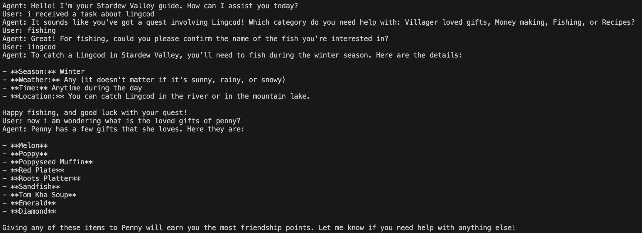 Stardew Chatbot | Rachel Yan